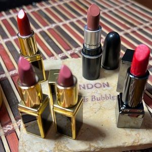 Mini lipsticks Tom Ford Casablanca/Scarlet Rouge,Burberry Military Red,MAC Whirl